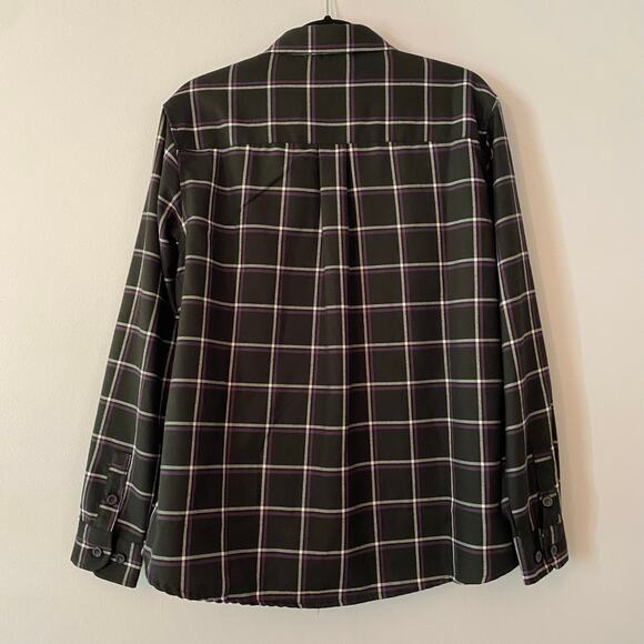 Dixxon Flannel Company Defcon Powersports Men 2X Black Purple Button Down Shirt - Picture 6 of 10